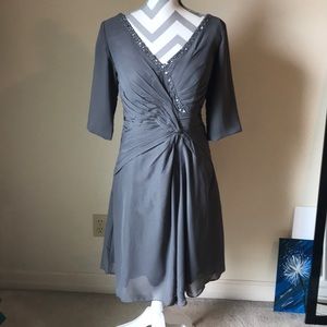 Formal grey knee length dress